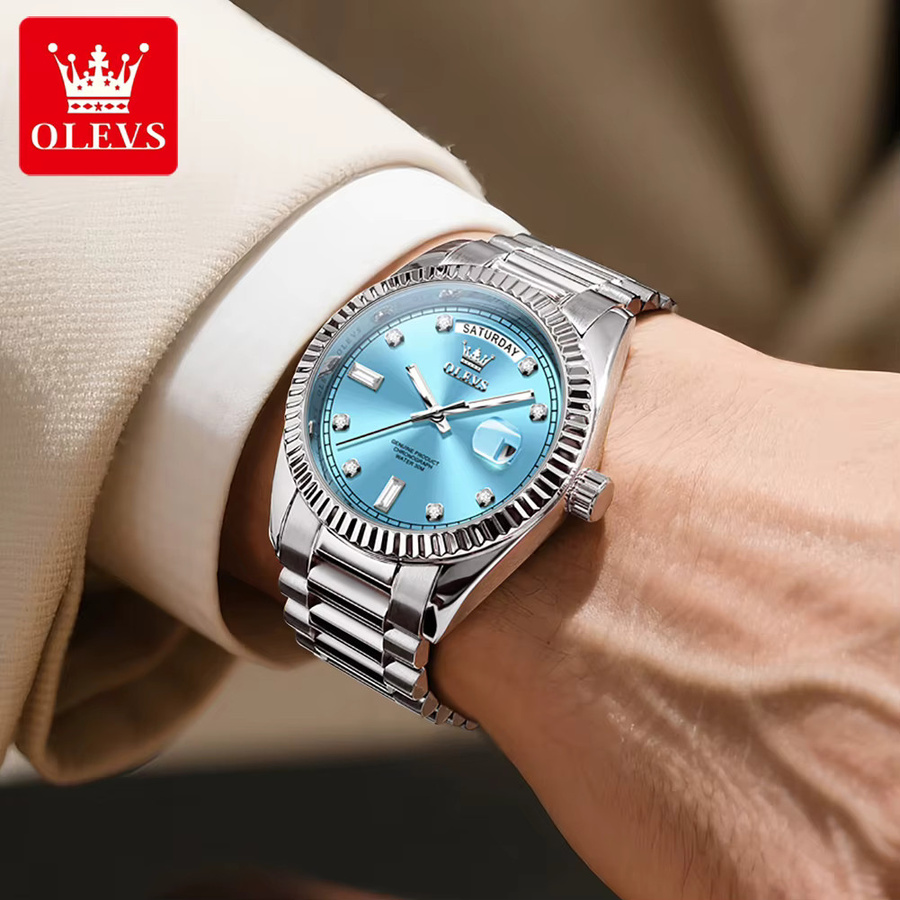 OLEVS Armbanduhr Automatik, Edelstahl, Roségold, Herren - Bild 3