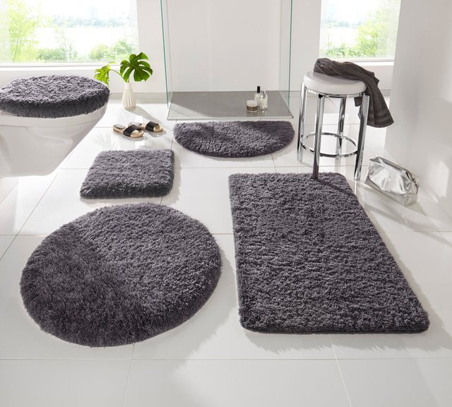 Badvgarnitur Heine Home in Anthrazit aus 100% Polyacryl, rutschhemmend und für Fußbodenheizung geeignet - Bild 1