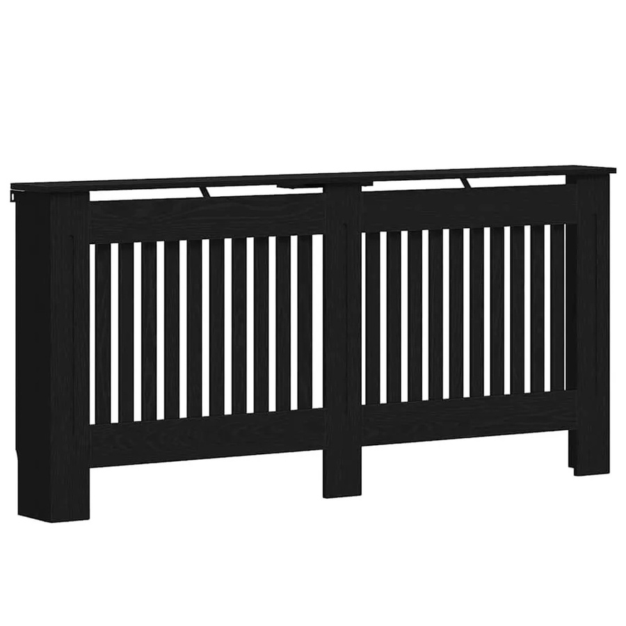 vidaXL Heizkörperabdeckung in Schwarz mit Eichen-Optik und vertikalem Latten-Design, B/T/H: 172 x 19 x 81,5 cm - Bild 2