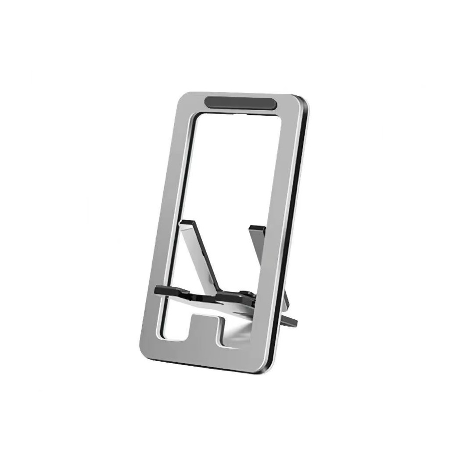 Faltbarer und tragbarer Desktop-Ständer aus Aluminiumlegierung für Telefone und Tablets in Silber - Bild 4