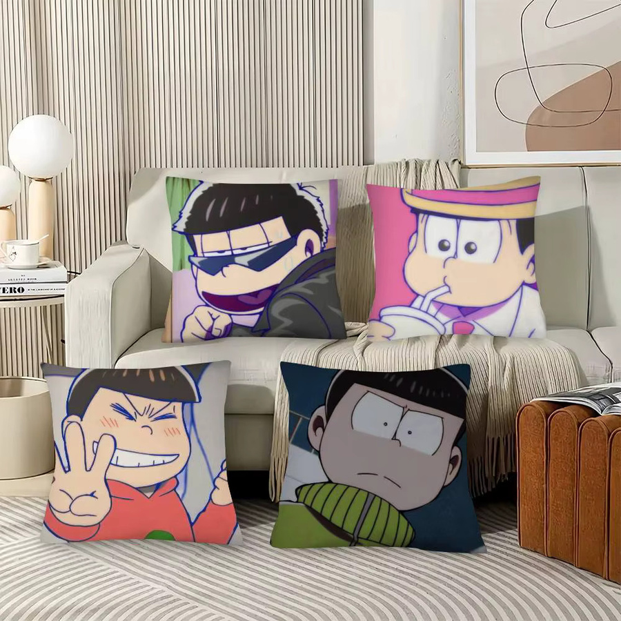52TOYS O-Osomatsu San Kissenbezug Cartoon Anime Design, quadratisch, mehrfarbig, Breite: 40 cm, Höhe: 40 cm, Tiefe: 40 cm - Bild 2