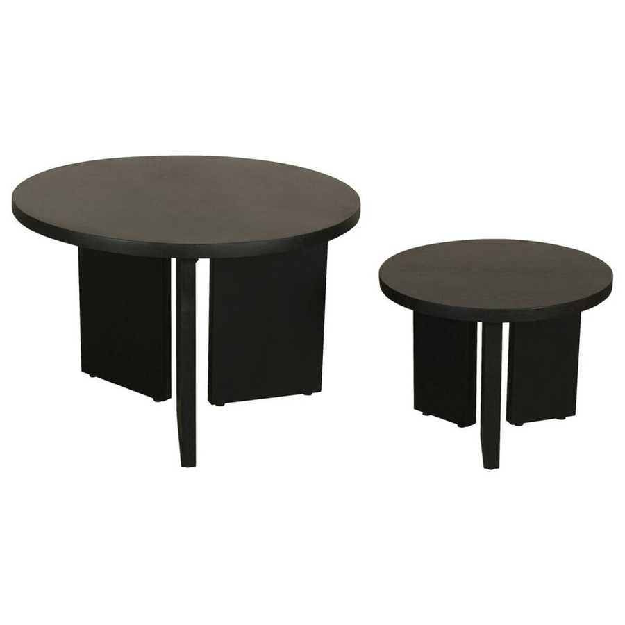 byLIVING Beistelltisch ROUND 2er-Set aus Akazienholz, schwarz lackiert, H: 41 cm, B: 60 cm, B: 40 cm - Bild 2