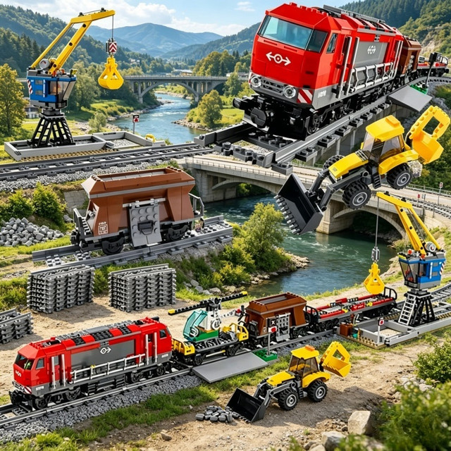 Potdemiel Red City Schwerlast-Güterzugmodell, Fahrzeuge, Rot - Bild 1