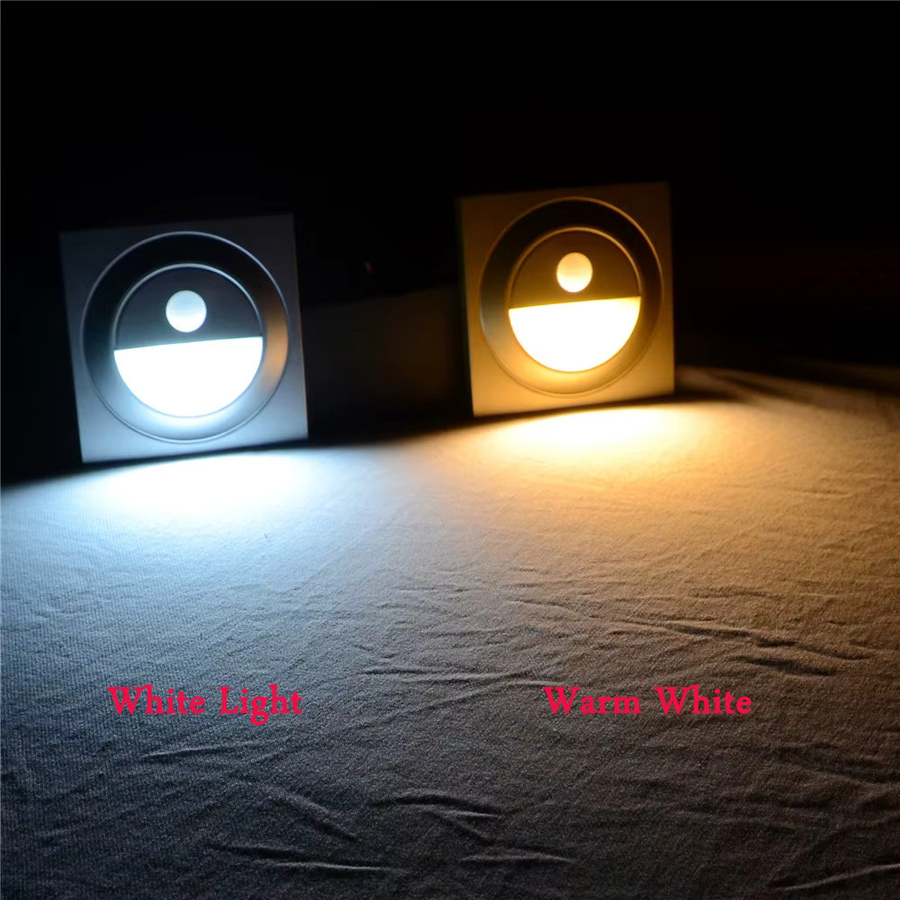 WAAJEA LED Treppenlicht mit PIR Bewegungsmelder, Infrarot Wandleuchte zur Einbau-Montage in Weiß - Bild 3