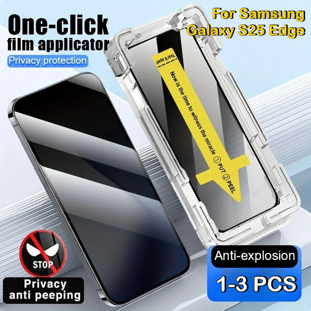 Samsung Anti-Spy Sichtschutz Displayschutz 9H Hartfolie für Galaxy S25 Edge S24 S23 Ultra S22 S21 FE S20 transparent - Bild 1