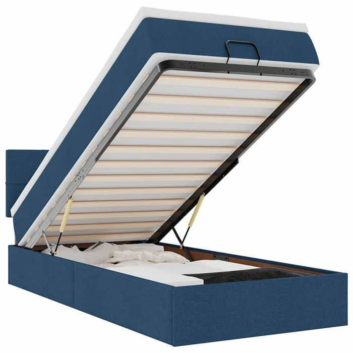 Bettrahmen mit Matratze Maison Exclusive in Blau mit integrierter blauer LED, B/T/H: 90 x 203 x 88 cm - Bild 3