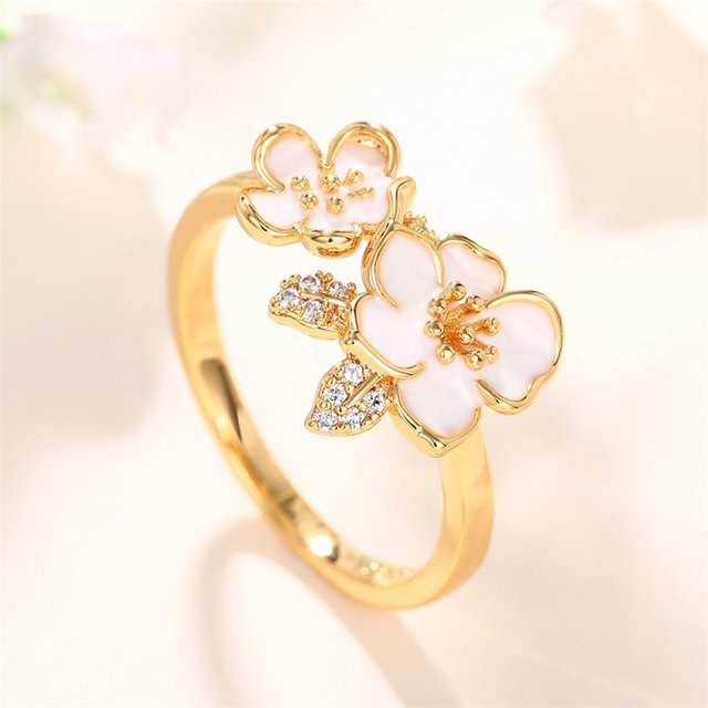 Huitan Trend Ringe, weiße Emaille, CZ, Damen - Bild 1