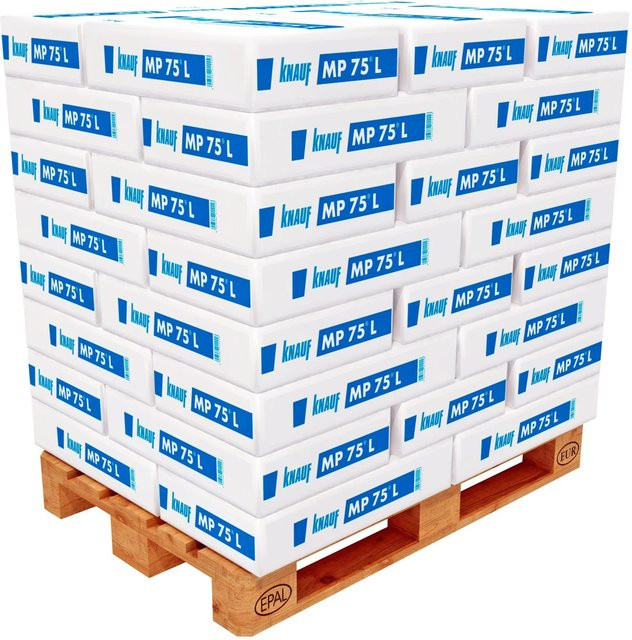 Knauf MP 75 L Maschinenputz Gips Weiß 1200 kg (40 Säcke à 30 kg) - Bild 1
