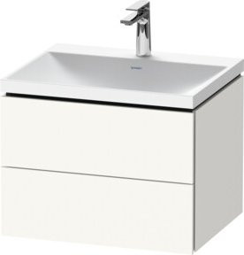 Duravit L-Cube Waschtisch-Set in Weiß Matt mit Keramikwaschbecken und 2 Schubladen, B/T/H: 60 x 48 x 48 cm - Bild 1