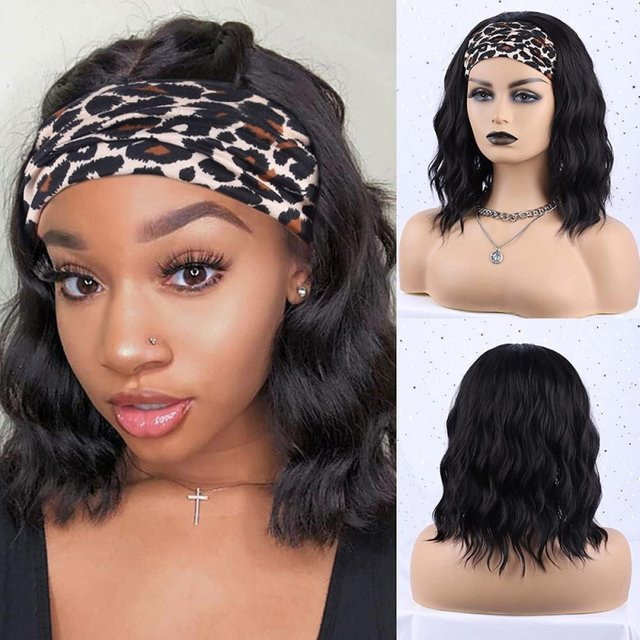Suri Hair Bob-Perücke, kurze gewellte Synthetik-Perücke, Schwarz, 40,6 cm - Bild 1