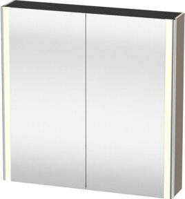 Duravit Uni-Spiegelschrank XSquare mit LED-Beleuchtung, 2 Türen, wandhängend, Weiß, B: 80 cm, H: 80 cm, T: 15,5 cm - Bild 1