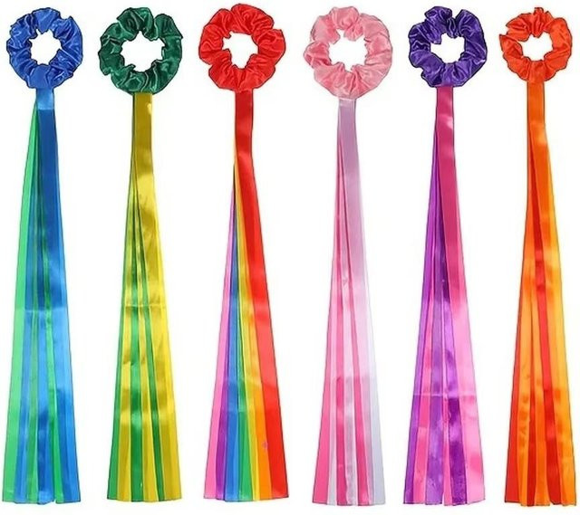 daqingyarun Regenbogen Handgelenk-Streamer, 6-teiliges Set, mehrfarbig - Bild 1