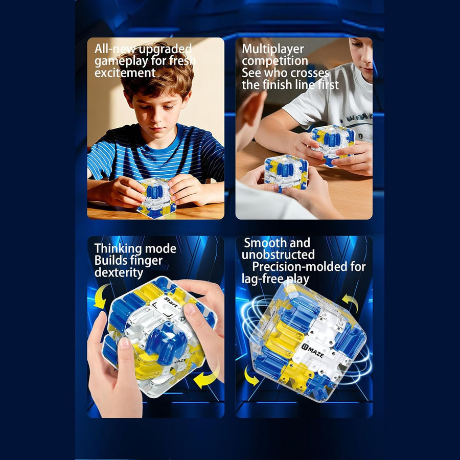 Linyi toy Labyrinth Kugel Würfel Puzzle blau - Bild 5