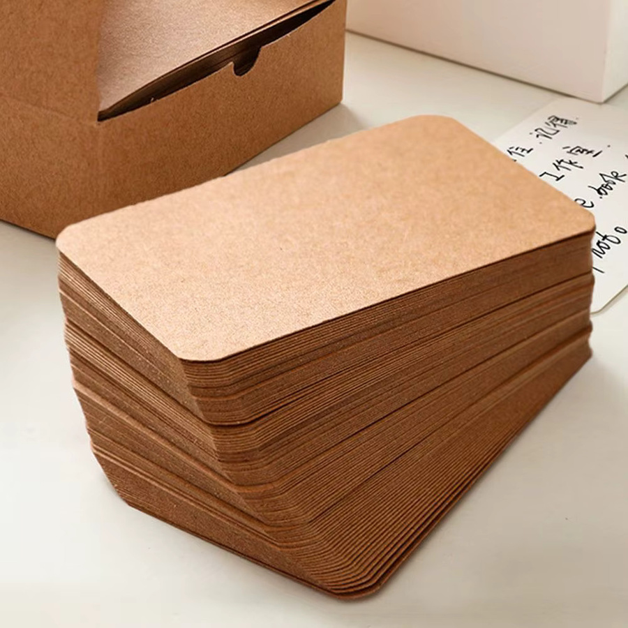 100 Stück Retro Kraftpapier Karten in Braun, doppelseitig leere Blanko Postkarten für DIY Einladungen und Grußkarten - Bild 4