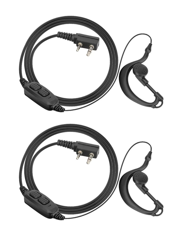 Baofeng Dual PTT Walkie Talkie Ohrhörer mit K Stecker in Schwarz für UV-5RH und UV-82 Amateurfunk - Bild 5