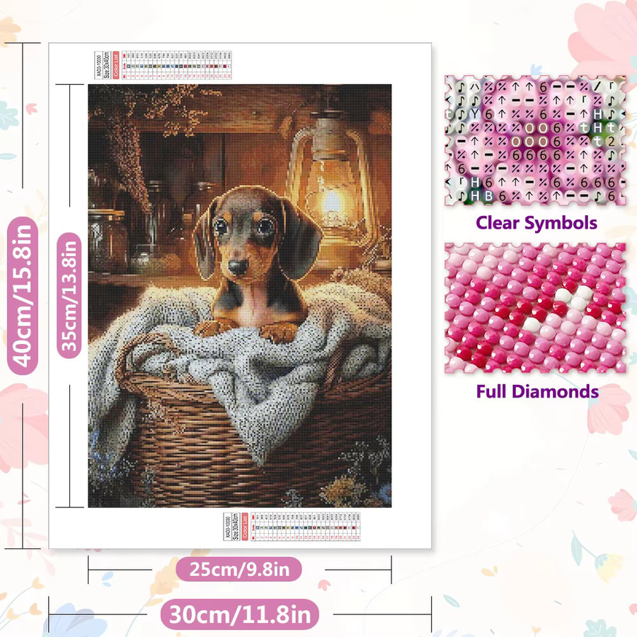 EverShine DIY Diamantmalerei Hund Mosaik mit runden Bohrern als 5D Stickerei Tier Kunst für deine Wanddekoration in Multicolour, Breite: 30,0 cm, Höhe: 20,0 cm - Bild 2