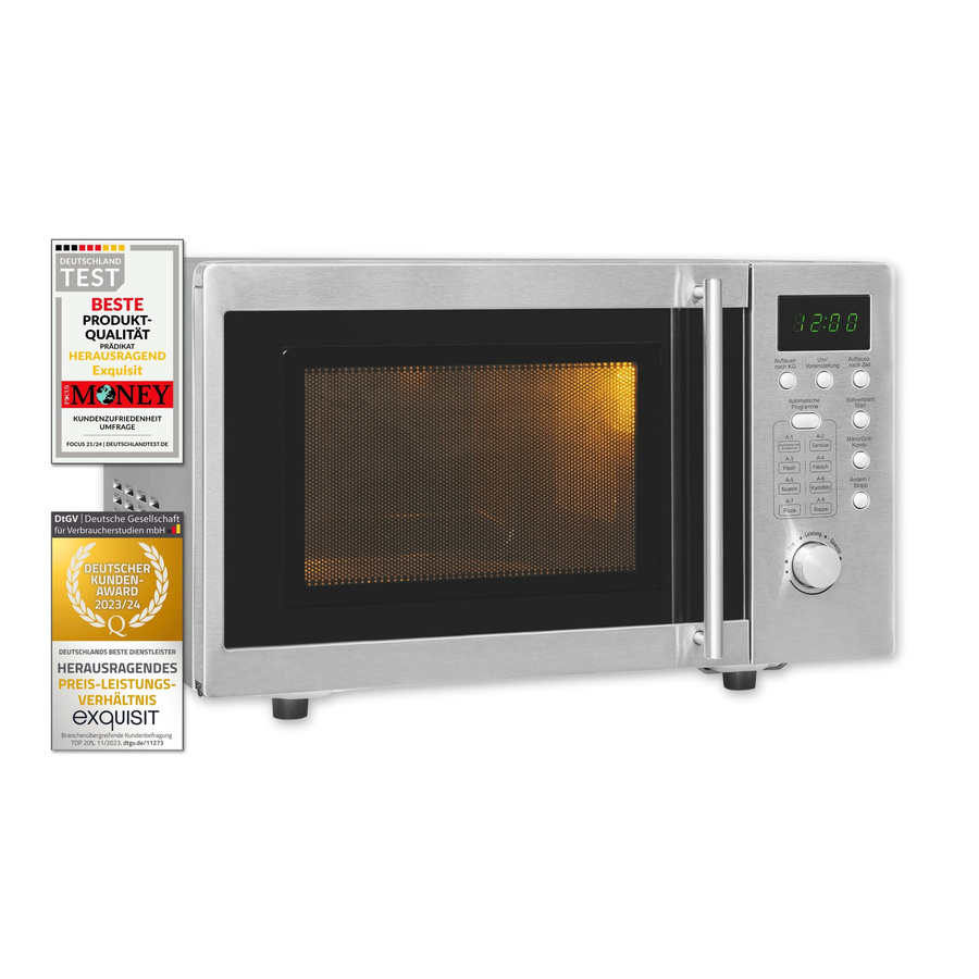 Exquisit Unterbau-Mikrowelle UMW 800G-3.1 in Silber/Inox - Bild 2