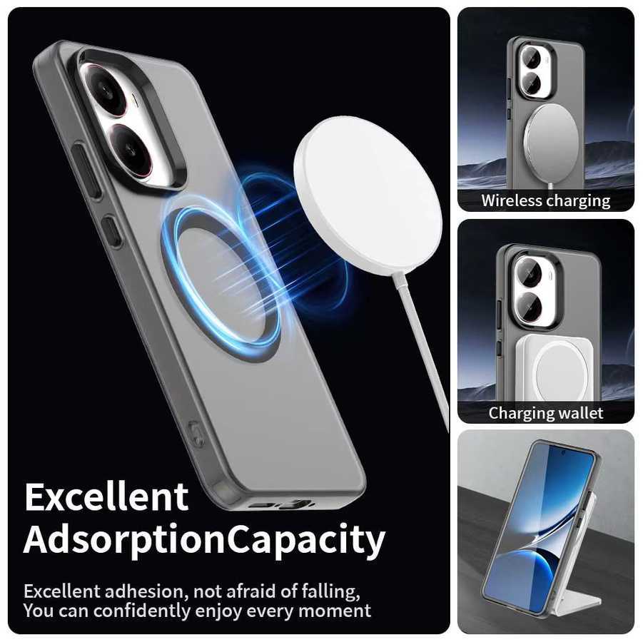 Magnetische kabellose Schutzhülle für Xiaomi Mi Poco X5 X6 X7 Pro M6 F6 Pro C75 C61 C65 in Transparent und Schwarz - Bild 3