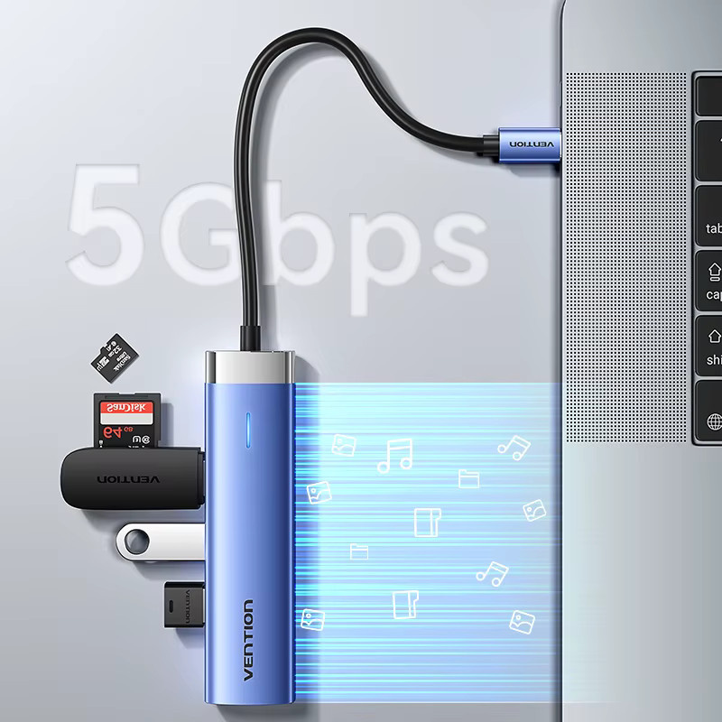 Vention USB-C-Hub mit HDMI 4K UHD und USB 3.0 sowie PD 100W Ladefunktion für Laptop und Tablet - Bild 3