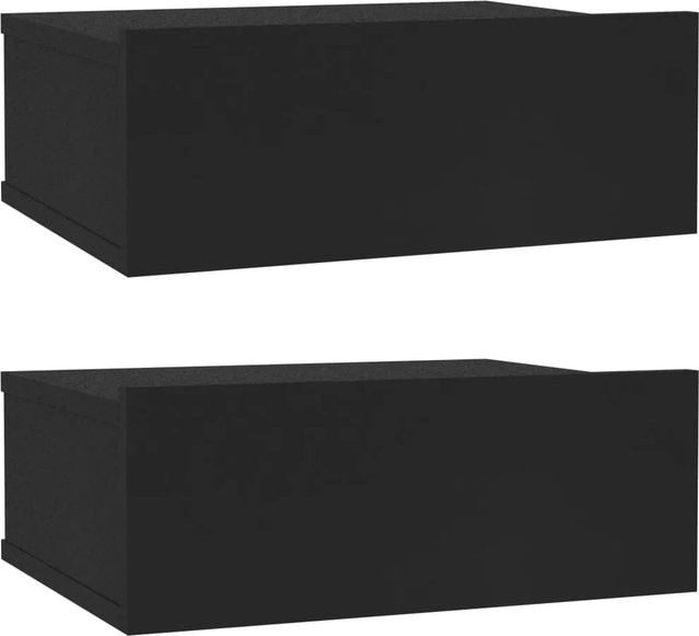 vidaXL Hängende Nachttische 2er-Set Schwarz aus Holzwerkstoff B: 40 cm, T: 30 cm, H: 15 cm - Bild 1