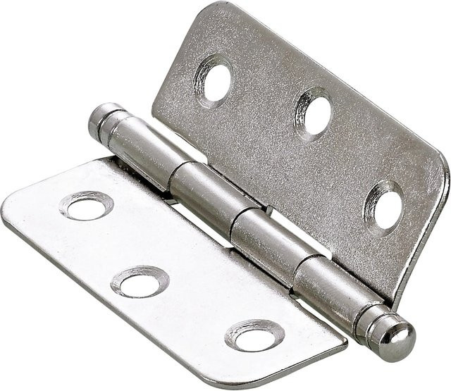 Hettich Zierscharnier aus Zink, vernickelt, Farbe: Silber, B: 50 mm, H: 40 mm - Bild 1