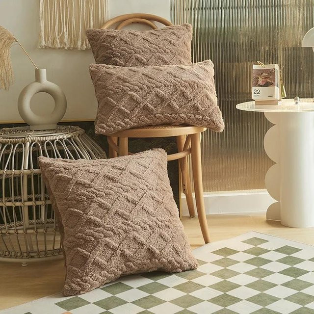 Yiran Furniture Dekokissenbezug mit geometrischem Muster in Beige, B/H: 45 x 45 cm - Bild 1