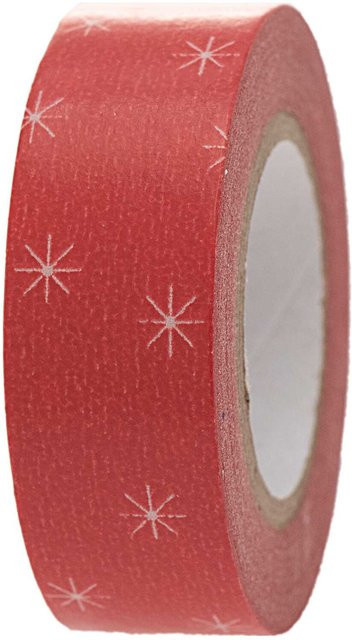 Rico Design Paper Poetry Washi Tape Schneeflocken rot, Breite: 1,5 cm, Länge: 10 m - Bild 1
