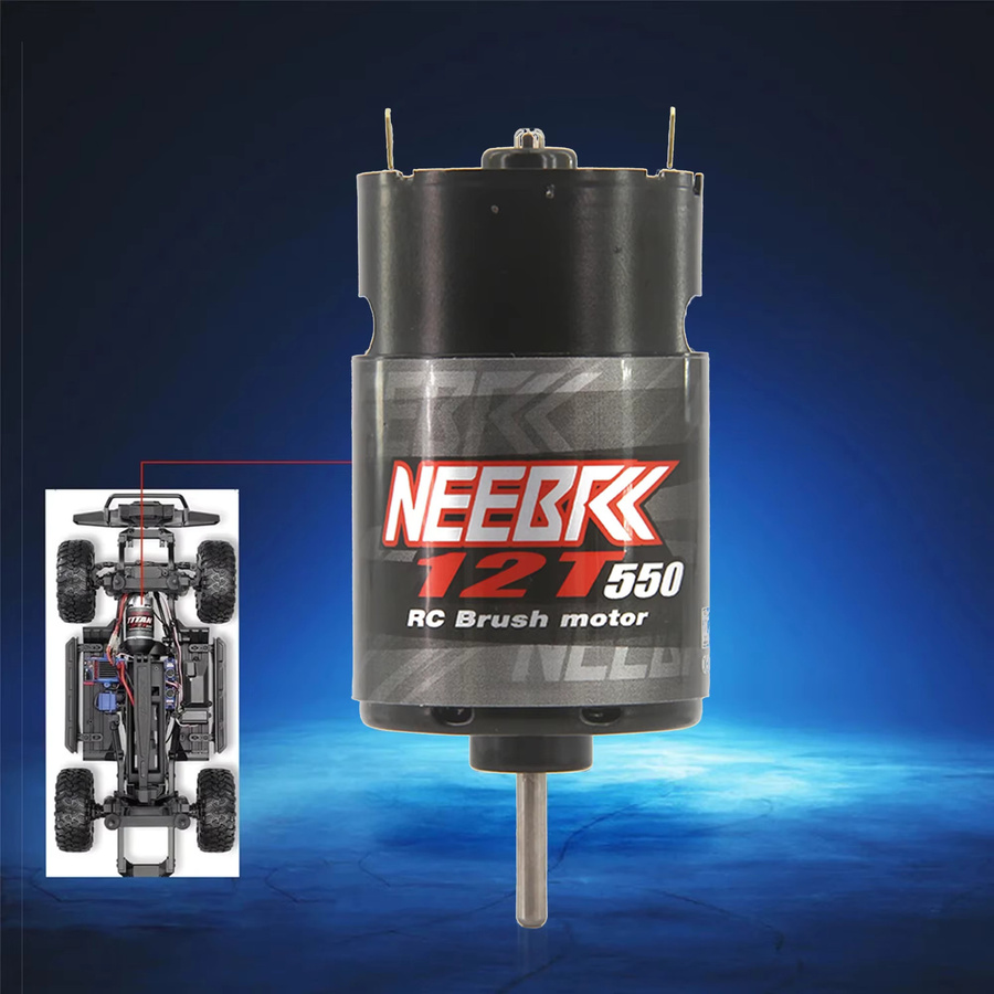 NeebRC RC 550 Bürstenmotor 12T 21T 29T 35T 55T 60A ESC für 1/10 RC Car Crawler, Metall, Schwarz - Bild 3
