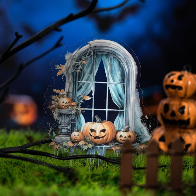 mr.paper Halloween Horror Gothic Fenster Aufkleber aus PET für Scrapbooking und DIY Dekoration, 10 Stück, Multicolour - Bild 1