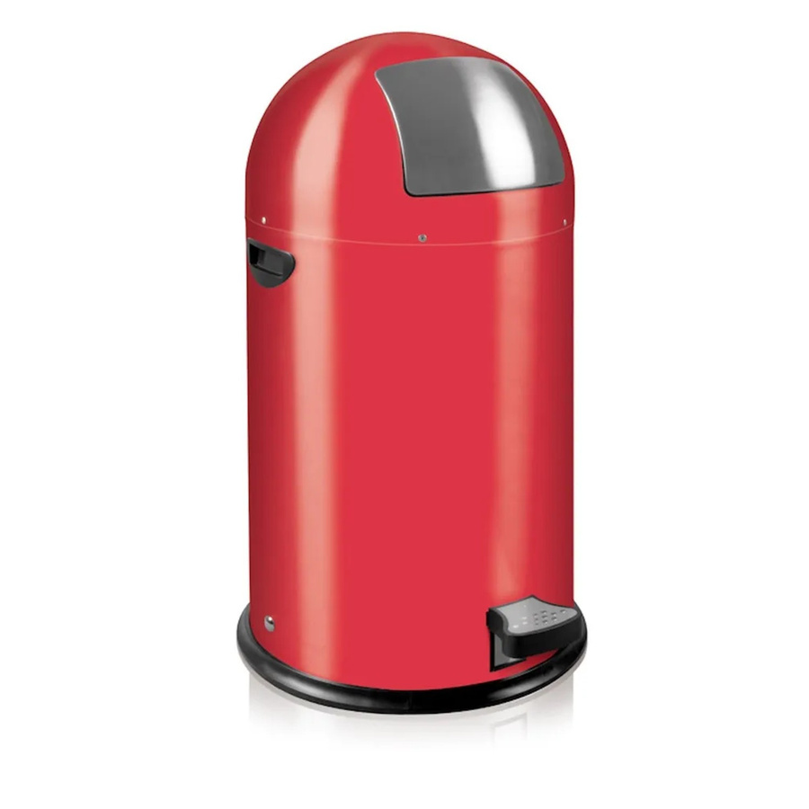 PROREGAL Abfalleimer mit Fußpedal und verzinktem Inneneimer, Rot, H x B x T: 70 x 38 x 37,5 cm - Bild 2