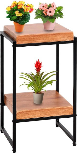 MCW Blumentisch K71 Beistelltisch und Pflanzregal aus MDF und Metall in Naturfarben Höhe: 61 cm - Bild 3
