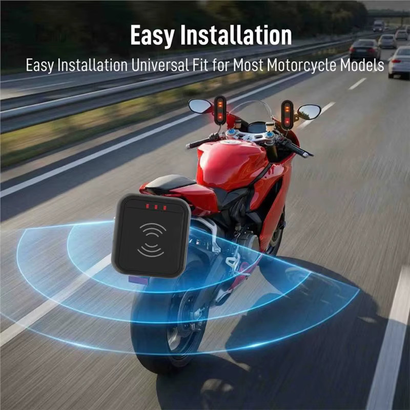 Stable-Moto Warnsystem 60GHz BSD-Radar Sicherheitskit für Motorräder mit Totwinkel-Überwachung und Spurwechselassistent, Schwarz, IP67 Wasserdicht - Bild 2