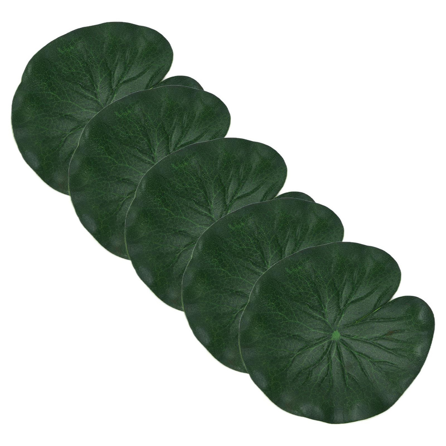 Tooarts 5er Set Künstliche Schwimmende Lotusblätter in Grün aus EVA für Aquarium und Dekoration - Bild 2