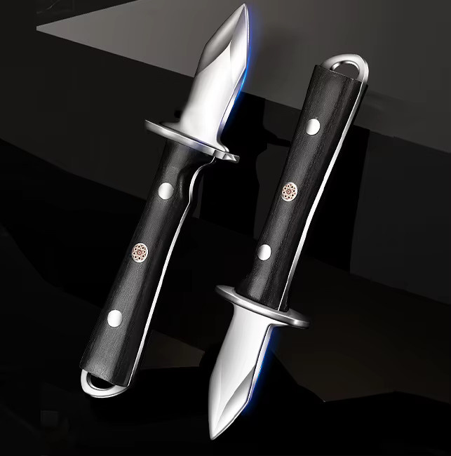 Luxus Austernmesser aus Edelstahl und Holz in Schwarz - Bild 4
