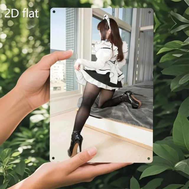 CIFBUY Anime Retro Maid Metall-Wanddekoration in Weiß - Bild 1