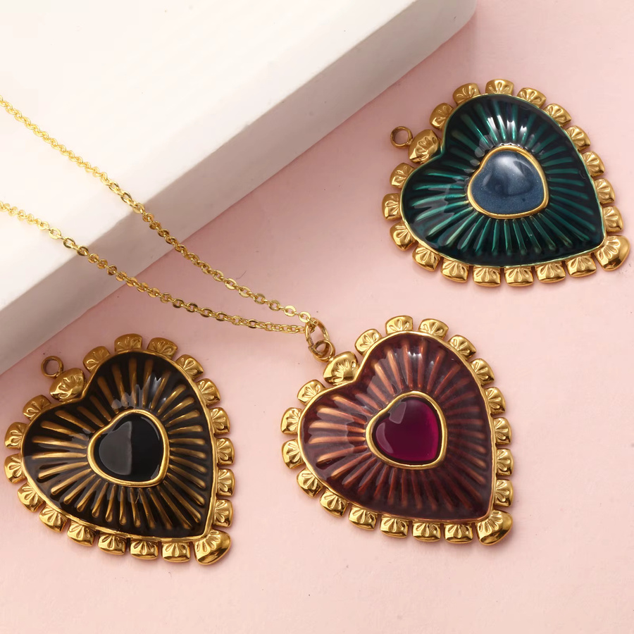 8seasons Charms Edelstahl, Gold, Herz, Kreuz, Emaille, Kristall, Damen - Bild 2