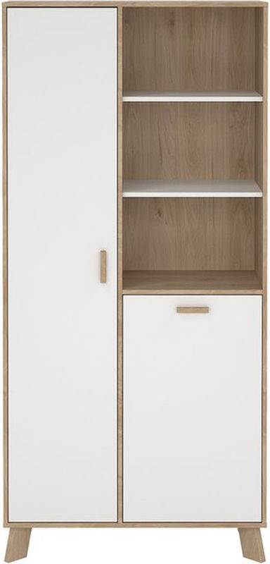 EBUY24 Vitrinenschrank in Weiß im modernen skandinavischen Design aus Holzwerkstoff - Bild 1