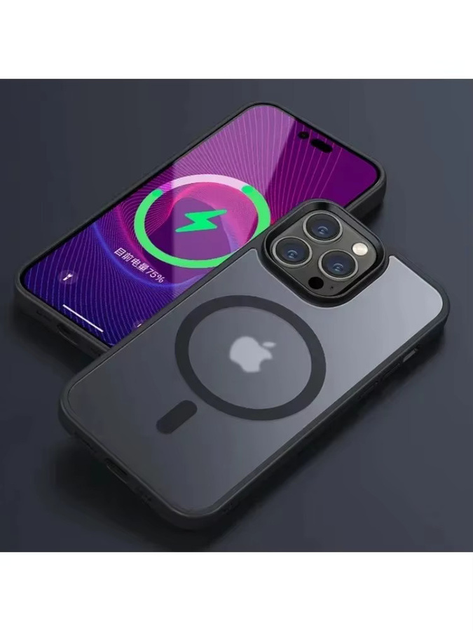 EIENACOCO Magnetische Handyhülle für iPhone 17 16 15 14 13 12 Pro Max Plus, Mattiert und Transluzent, Kompatibel mit MagSafe, Farben: Transparent, Blau, Schwarz - Bild 3
