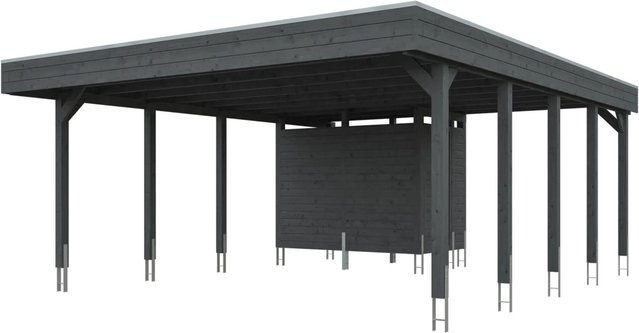 SKANHOLZ Carport Friesland mit Abstellraum und Flachdach, Schiefergrau, B: 546 cm, T: 708 cm - Bild 4