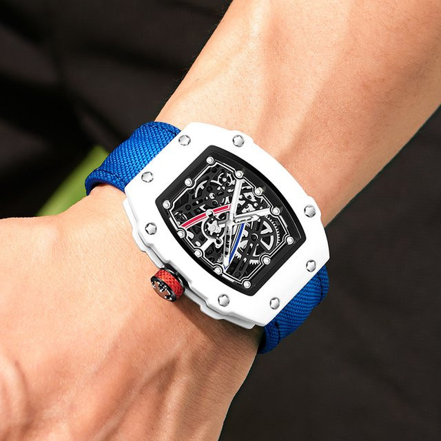 STARPERISH Armbanduhr Tonneau, Quarz, Schwarz, Nylon, Herren - Bild 1