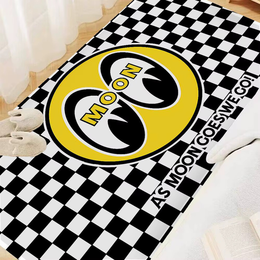 JDM-MOON-EYES Rutschfester Flurteppich im Retro-Checkerboard-Design, Waschbar, Mehrfarbig, B/T: 60 x 40 cm - Bild 3