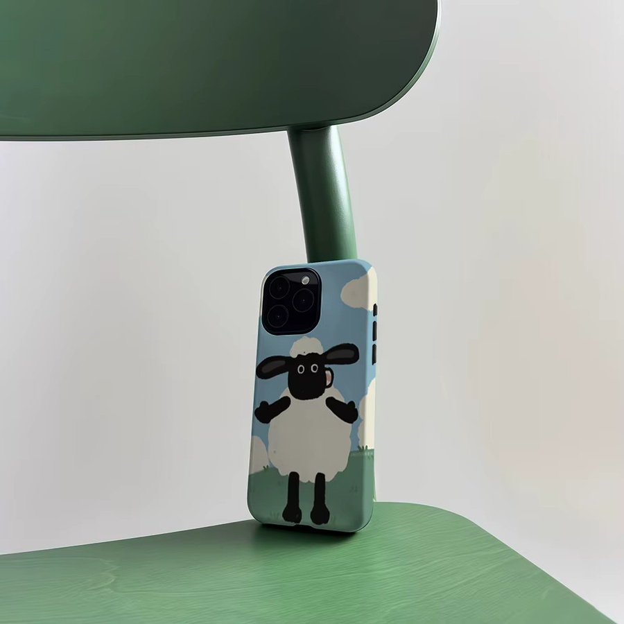 CaseLumi Matte Bumper Schutzhülle mit MagSafe für iPhone 17 16 15 14 13 Pro Max, Stoßfeste Harte PC Hülle mit Shaun Sheep Design, Mehrfarbig - Bild 5