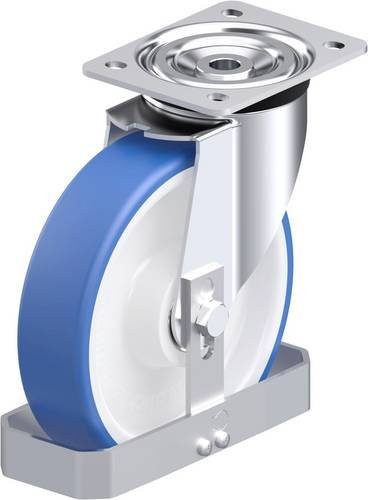 Blickle L-POTHs 200XK-FS Stahlblech-Lenkrolle in Blau mit 200 mm Rad-Durchmesser und 400 kg Tragfähigkeit - Bild 1