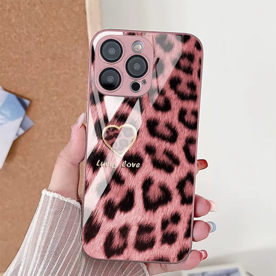 Glas-Handyhülle mit rosa Leopardenmuster für Samsung Galaxy S26 Ultra, S25 Ultra, S24 Plus und weitere Modelle - Bild 4