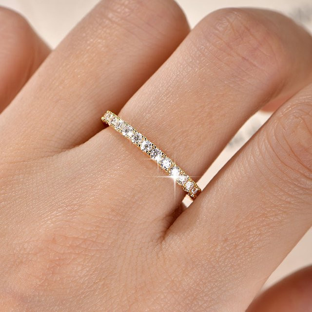 Lnngy Ehering 14 Karat Gold, Moissanit, Damen - Bild 1