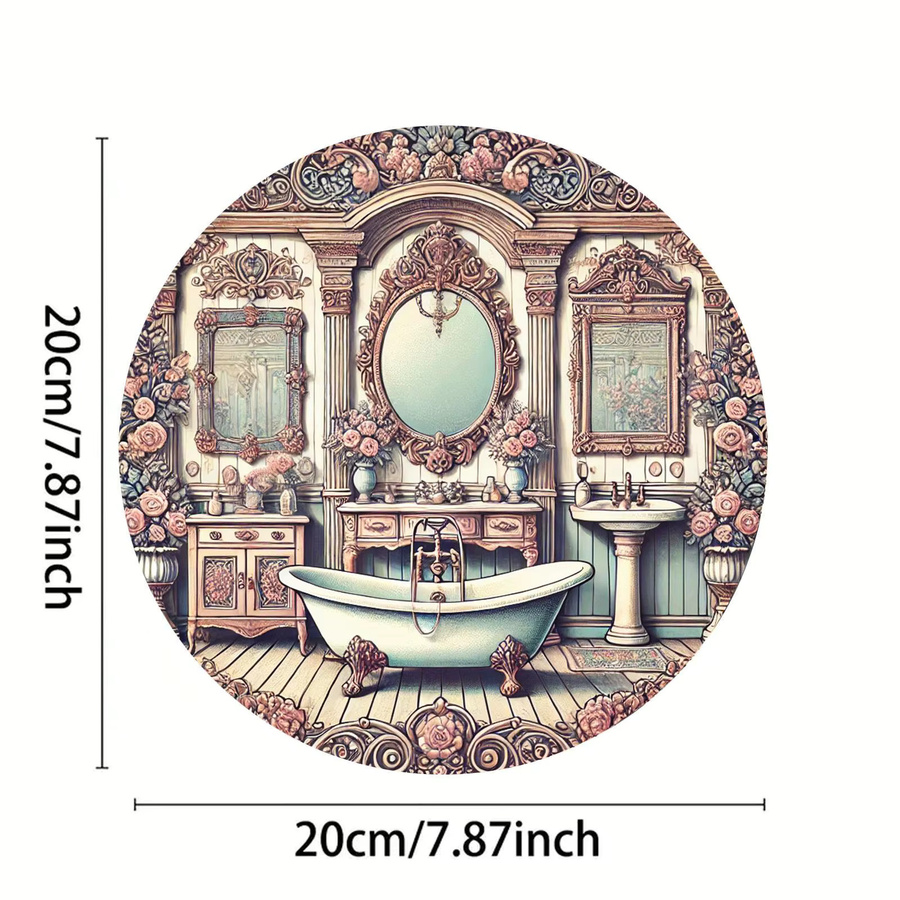 Runde Wandkunst HELLOYOUNG mit floralem Vintage-Design in Multicolour, Durchmesser: 20 cm - Bild 2