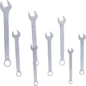 KS Tools CLASSIC Ringmaulschlüssel-Satz, 8-teilig, gekröpft, Chrom-Vanadium, Silber - Bild 1