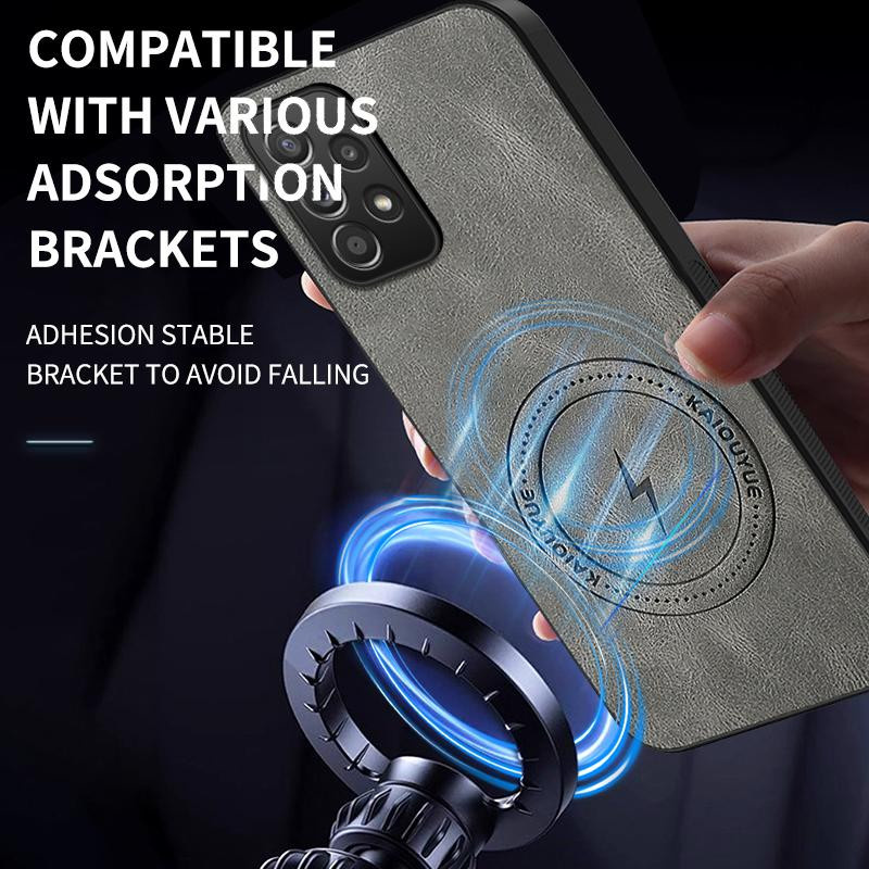 Samsung Galaxy A52 5G Luxus Leder Handyhülle mit Magnetfunktion und kabellosem Laden in Blau - Bild 2