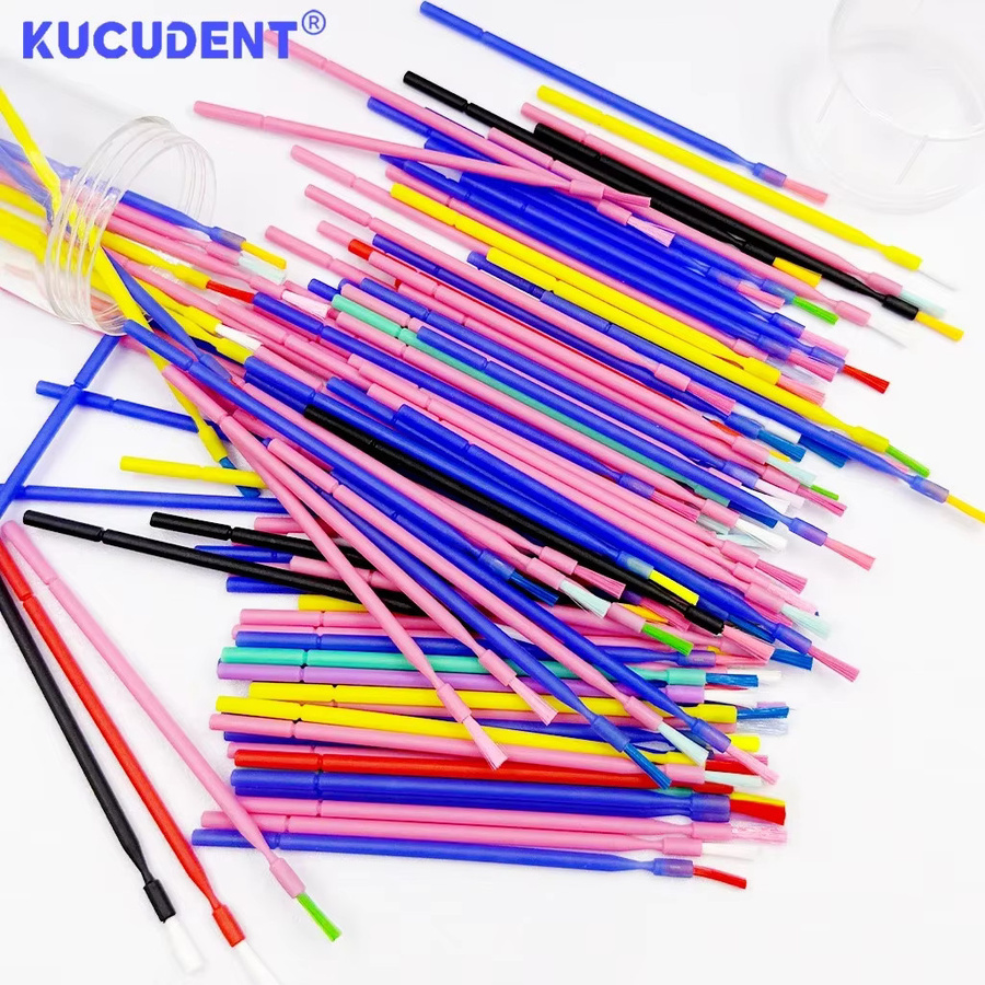 KUCUDENT Einweg Micro Pinsel, 100 Stück, Lange Biegsame Make-up Reiniger - Bild 2