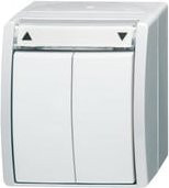 Busch-Jaeger Jalousietaster 2621/4 W-54 Ocean Aufputz Weiß IP44 - Bild 1